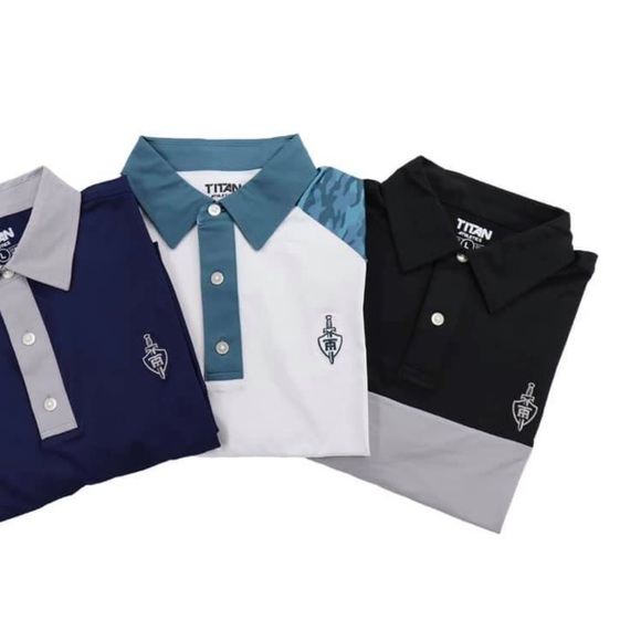 Titan athletics black and gray golf polos. Sizes XXL, XL, L,M,S ALL NWT - Picture 3 of 5